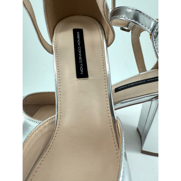 NWOB French Connection Silver Heels Size 10 - Picture 6 of 7